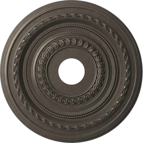 Ekena Millwork Cole PVC Medallion (Canopies up to 5 1/8"), 19"OD x 3 1/2"ID x 1"P, Metallic Weathered Steel CMP19CODST - main